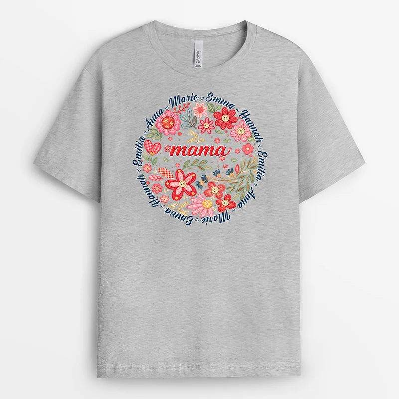 [3D-Optik] Mama Knopf - Personalisiertes Geschenk Garten | Oma & Mama T Shirt