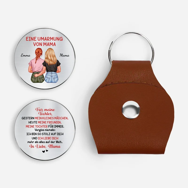 Eine Umarmung Von Mama - Personalisiertes Geschenk Tochter | Pocket Hug Schlüsselanhänger