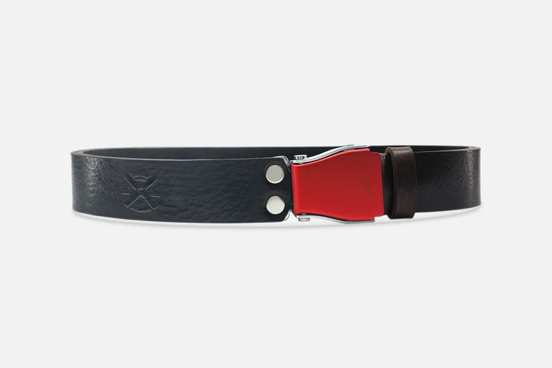 GÜRTEL STANDARD DARKBROWN/LACHSROT