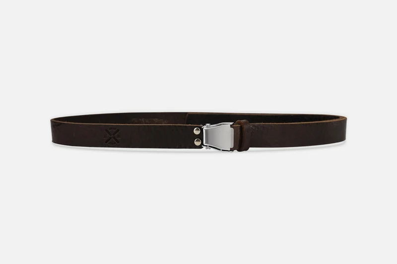 GÜRTEL SMALL DARKBROWN/SILBER MATT