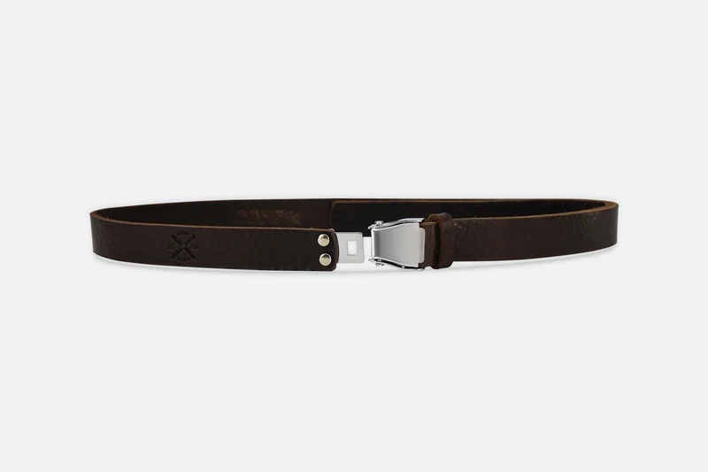 GÜRTEL SMALL DARKBROWN/SILBER MATT