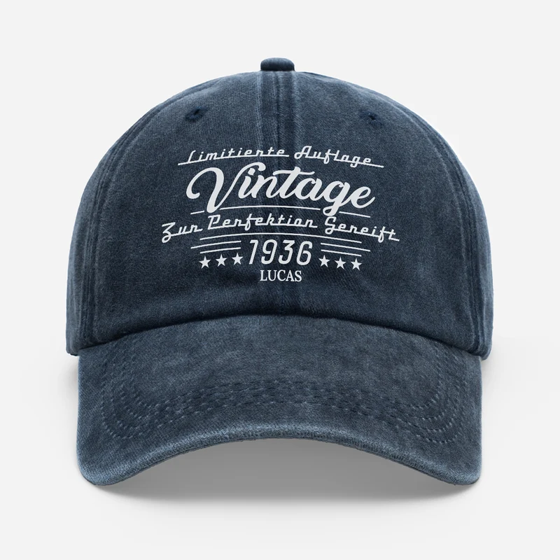 Auflage Vintage Zur Perfektion Gereift - Personalisiertes Geschenk | Washed Cap Papa Opa Männer