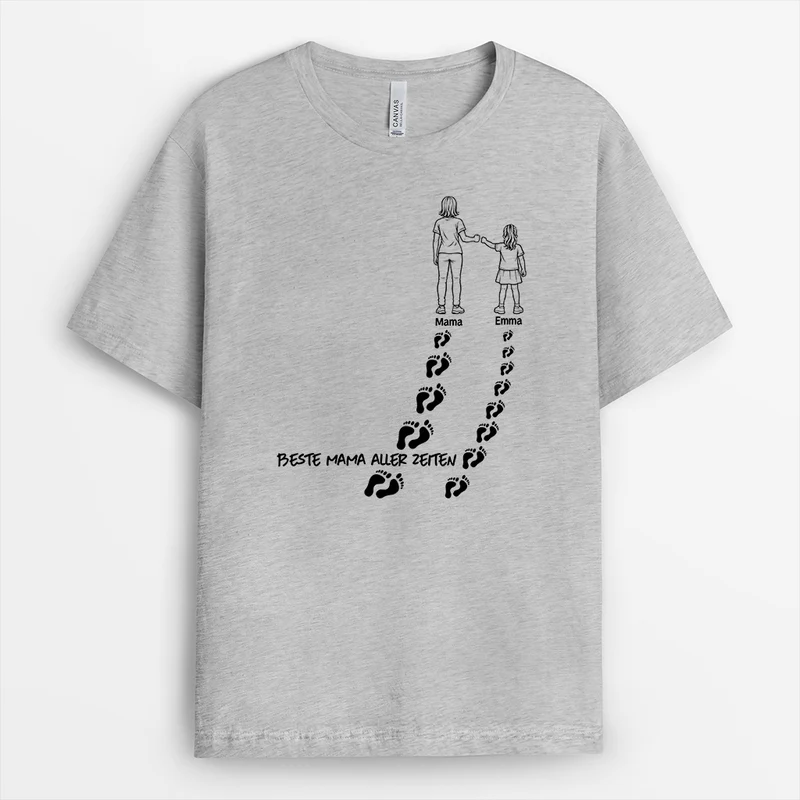 Bester Papa Aller Zeiten - Personalisiertes Geschenk | Papa Shirt Faust Schuhabdruck Basic
