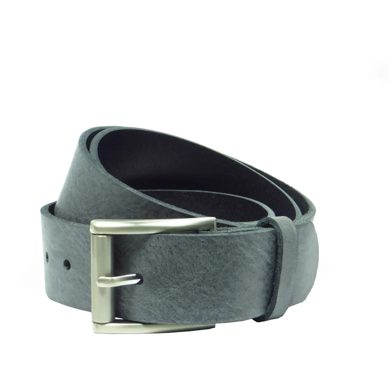 Ledergürtel 4 cm breit dunkelgrau Rindsleder