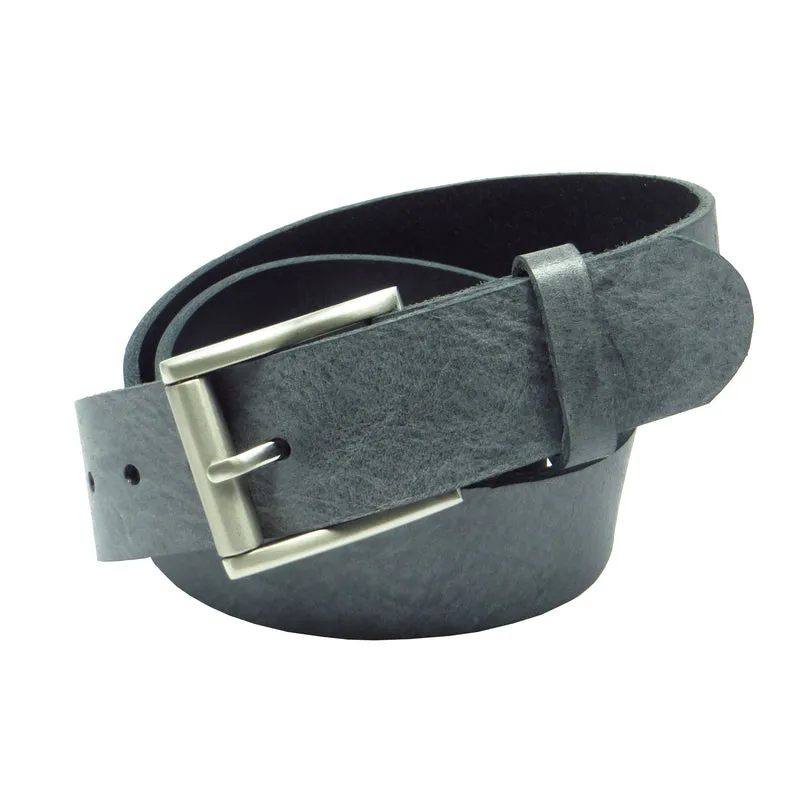 Ledergürtel 4 cm breit dunkelgrau Rindsleder