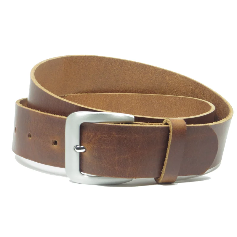 Ledergürtel 4 cm breit cognac braun Rindsleder