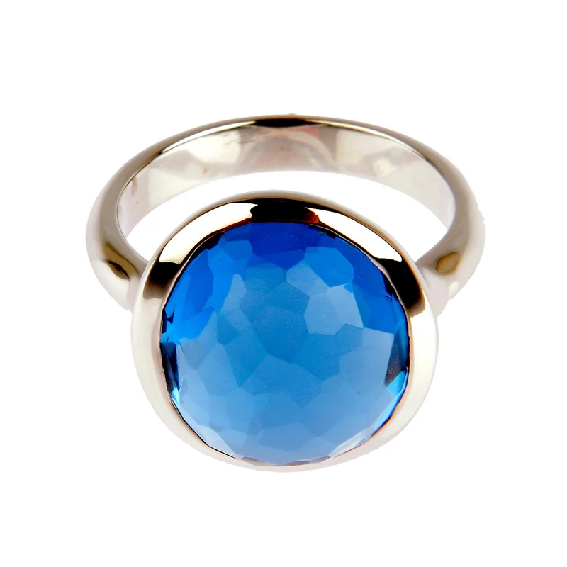 Nicola Hinrichsen Ring DROP in Silber mit Skyblue Edelstein