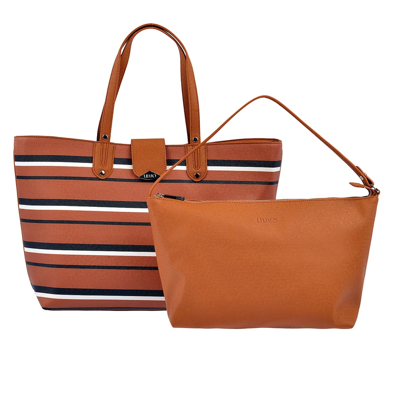 LIU JO Shopper New Kos in Cognac gestreift