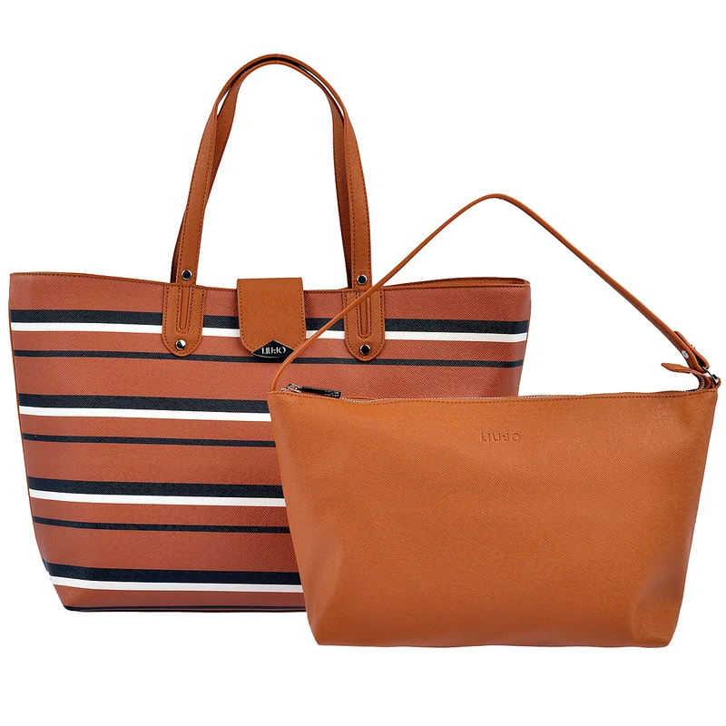 LIU JO Shopper New Kos in Cognac gestreift