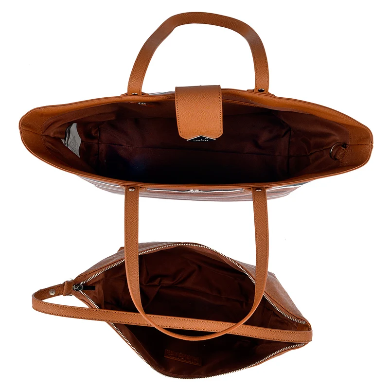 LIU JO Shopper New Kos in Cognac gestreift