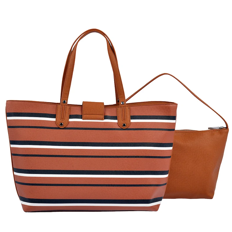 LIU JO Shopper New Kos in Cognac gestreift