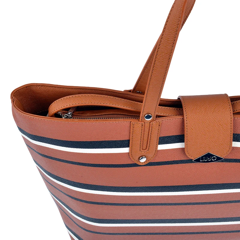 LIU JO Shopper New Kos in Cognac gestreift