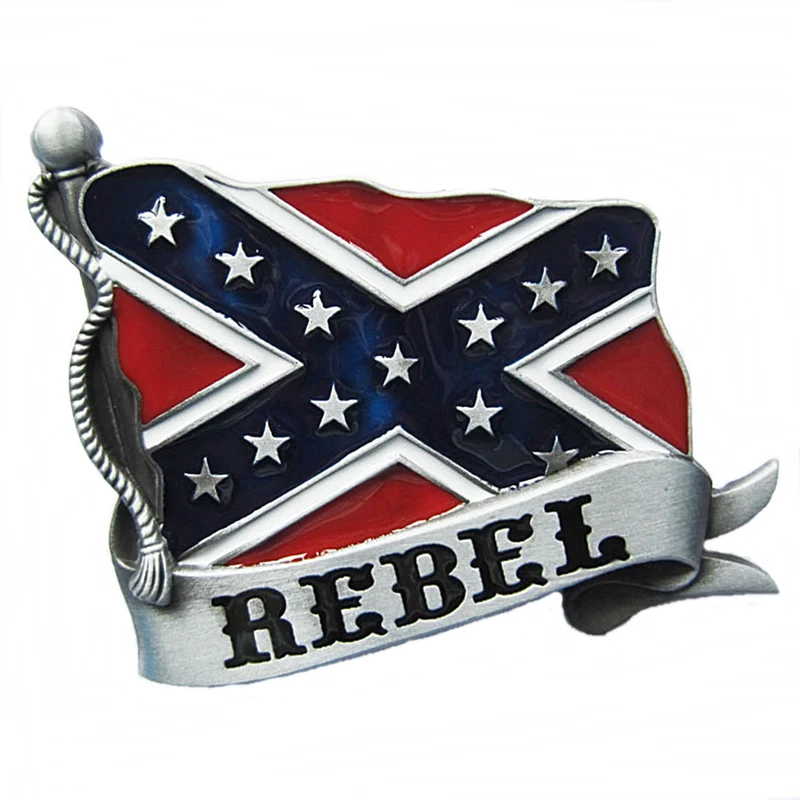Gürtelschnalle Buckle Gürtelschliesse für Wechselgürtel Flagge Südstaaten Rebel Western Line Dance
