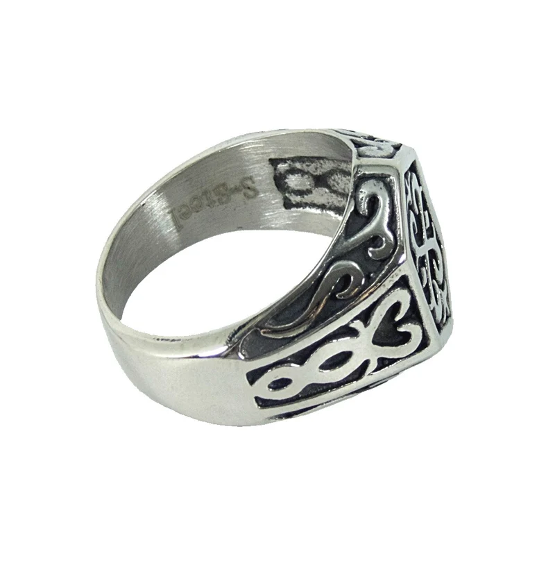 Fingerring Edelstahl Odins Ring Wikinger Biker Rocker