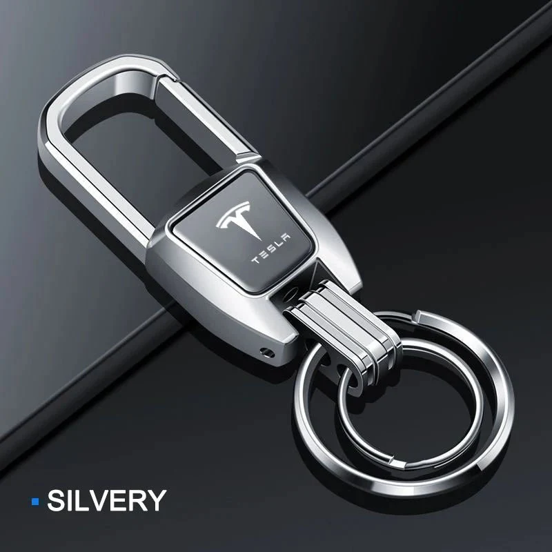 Stilvoller Metall-Schlüsselanhänger mit Tesla-Logo – Geschenkset