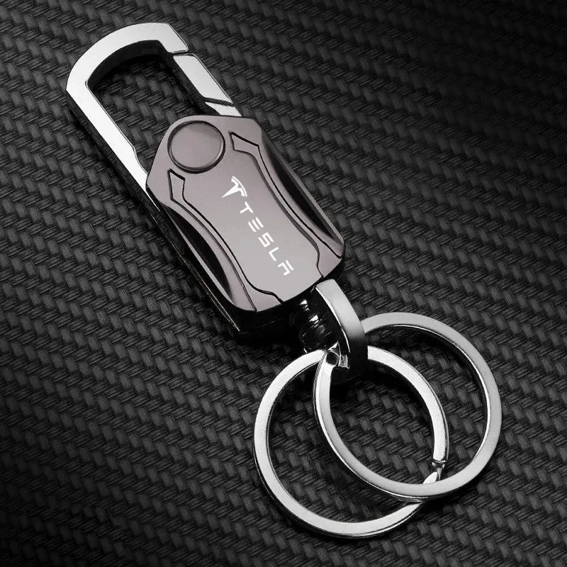Gyro-Schlüsselanhänger mit Tesla-Logo – Geschenkserie