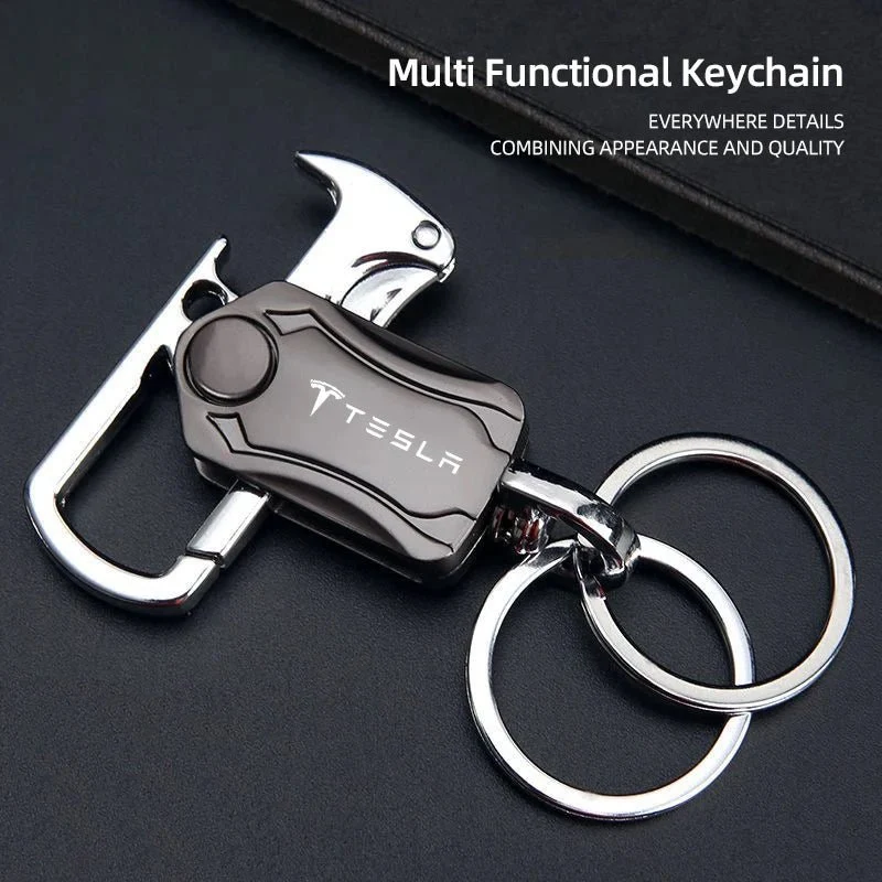 Gyro-Schlüsselanhänger mit Tesla-Logo – Geschenkserie