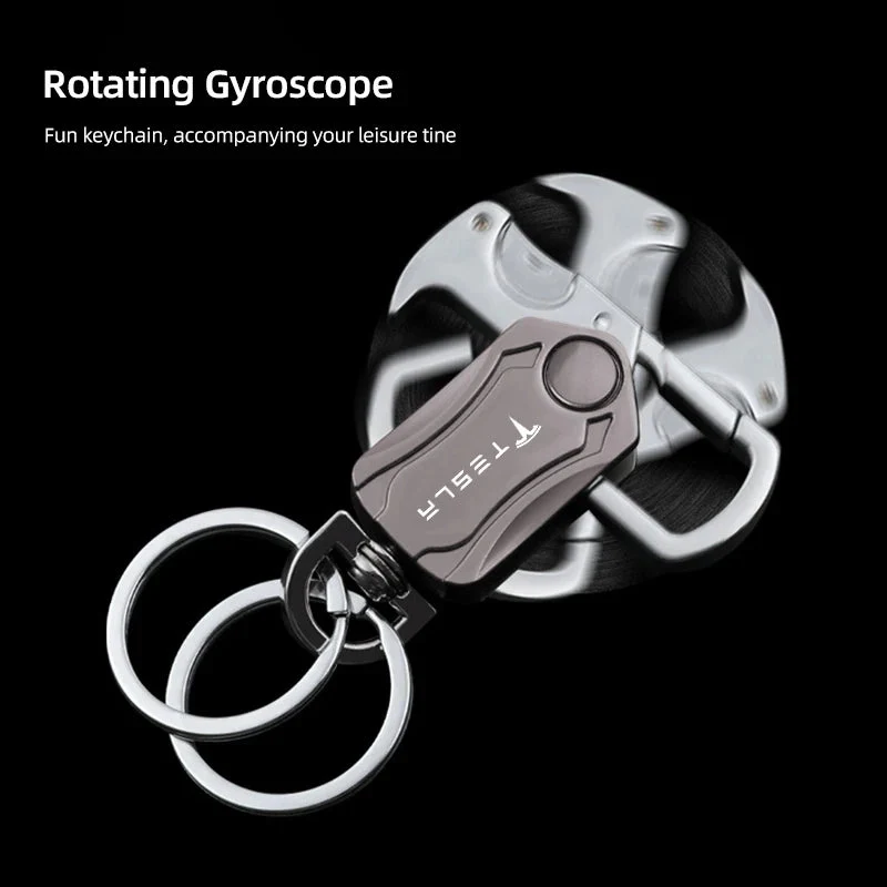 Gyro-Schlüsselanhänger mit Tesla-Logo – Geschenkserie