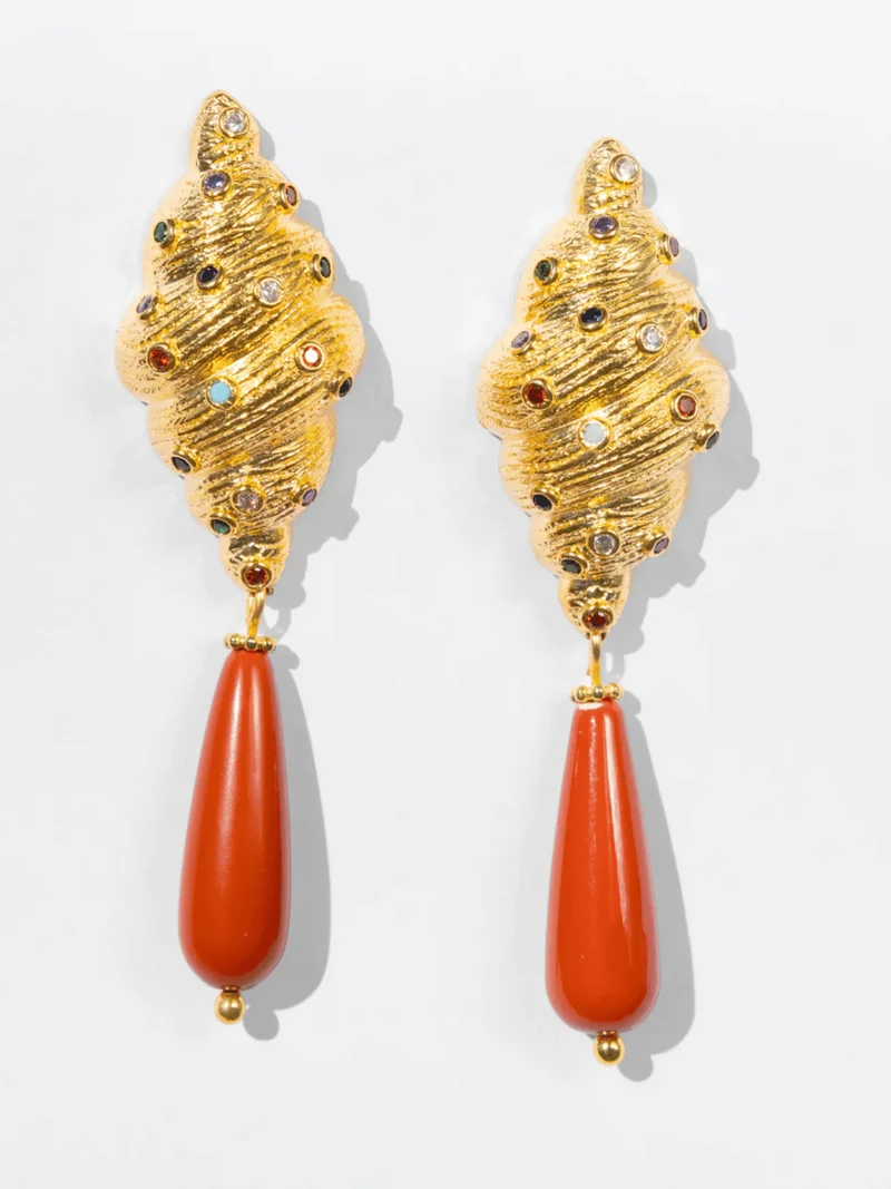 Calypso Shell Coral Ohrringe