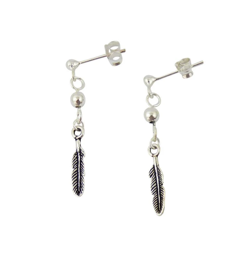 Ohrringe Ohrhänger Indianerschmuck Federn 925er Sterling Silber