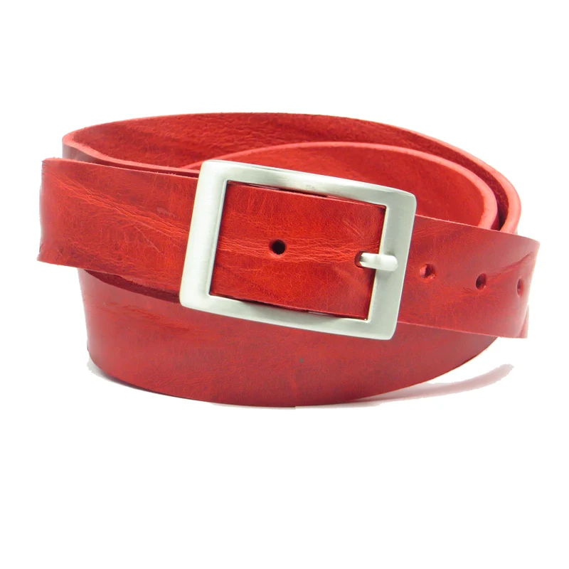 Ledergürtel 3 cm breit rot Rindsleder