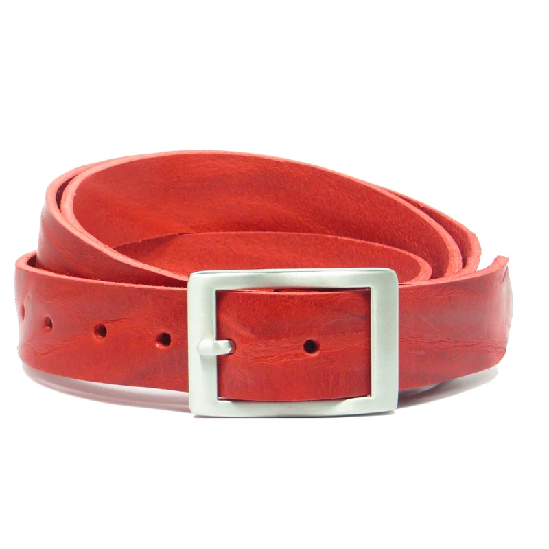 Ledergürtel 3 cm breit rot Rindsleder