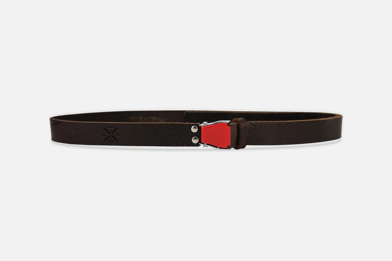 GÜRTEL SMALL DARKBROWN/ROT