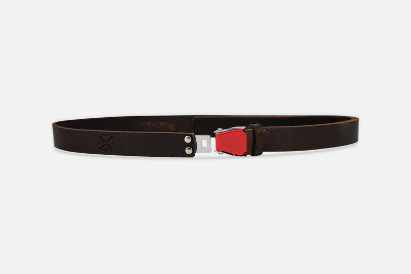 GÜRTEL SMALL DARKBROWN/ROT