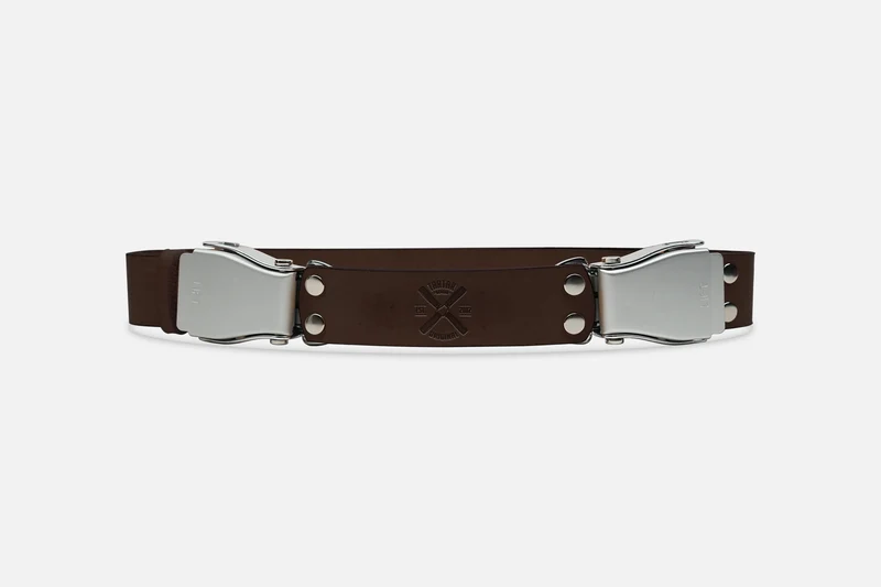 2-SCHNALLENGÜRTEL STANDARD DARKBROWN/SILBER
