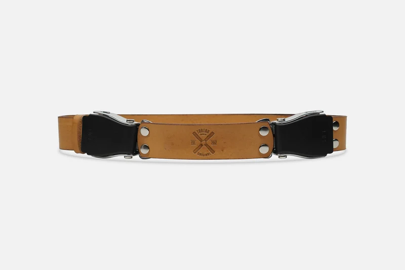 2-SCHNALLENGÜRTEL STANDARD COGNAC LIGHT/SCHWARZSILBER