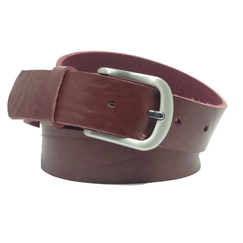 Ledergürtel 4 cm breit bordeaux rot Rindsleder