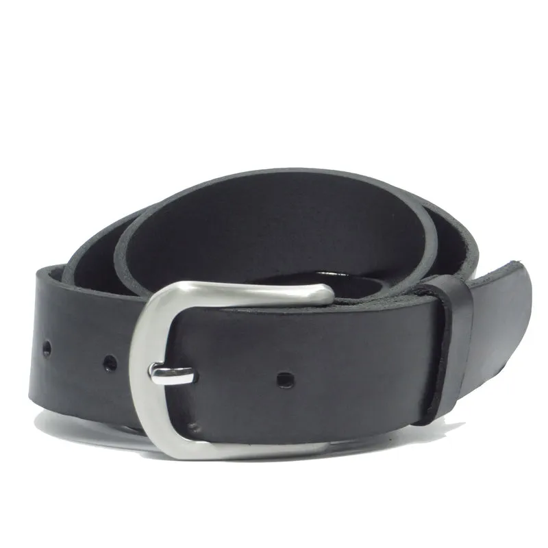 Ledergürtel 4 cm breit schwarz Rindsleder