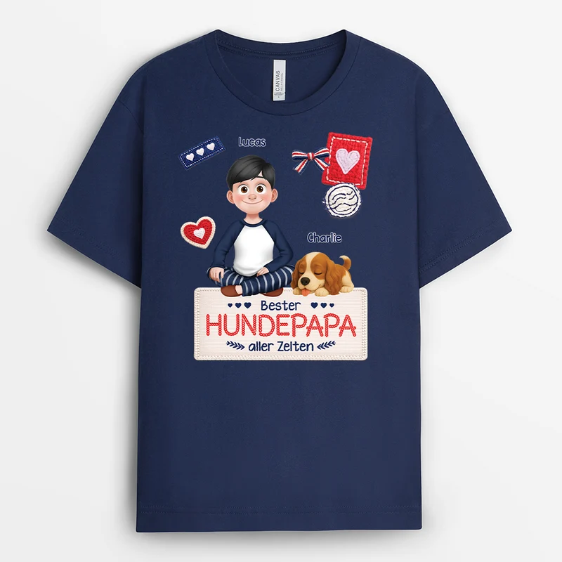 Beste Hundemama Der Welt - Personalisierte Hunde Geschenke | T Shirt Strick-Optik