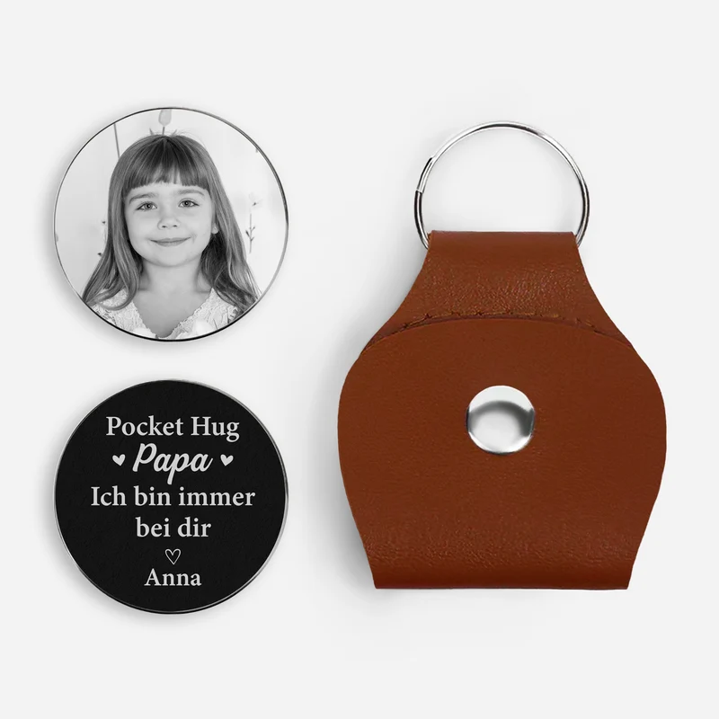 Ich Bin Immer Bei Dir - Personalisierte Trauergeschenke | Pocket Hug Schlüsselanhänger Foto