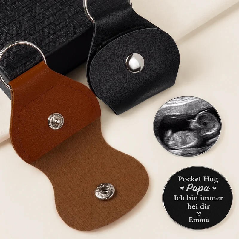 Ich Bin Immer Bei Dir - Personalisierte Trauergeschenke | Pocket Hug Schlüsselanhänger Foto