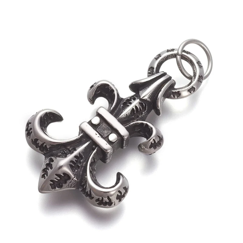 Anhänger Kettenanhänger aus Edelstahl 316 Fleur de Lys Bourbon Lilie 03