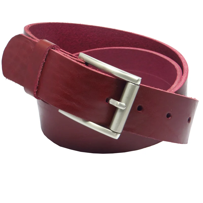 Ledergürtel 4 cm breit bordeaux rot Rindsleder