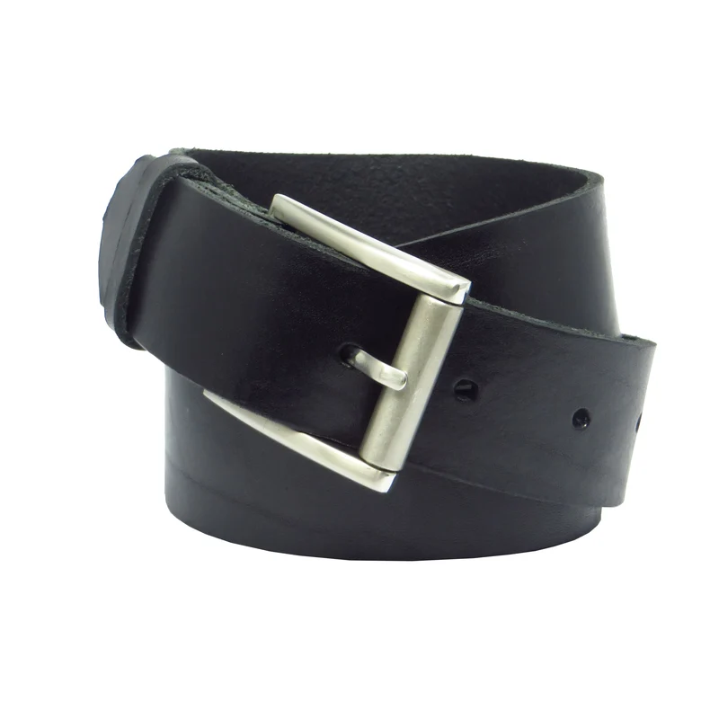 Ledergürtel 4 cm breit schwarz Rindsleder