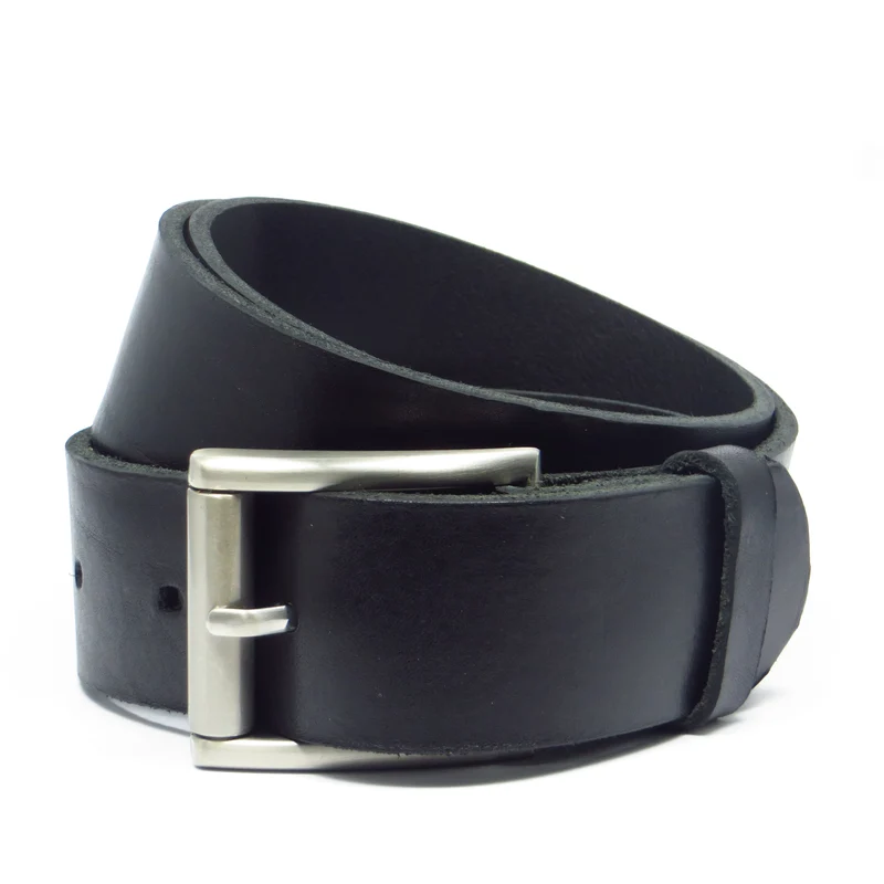 Ledergürtel 4 cm breit schwarz Rindsleder