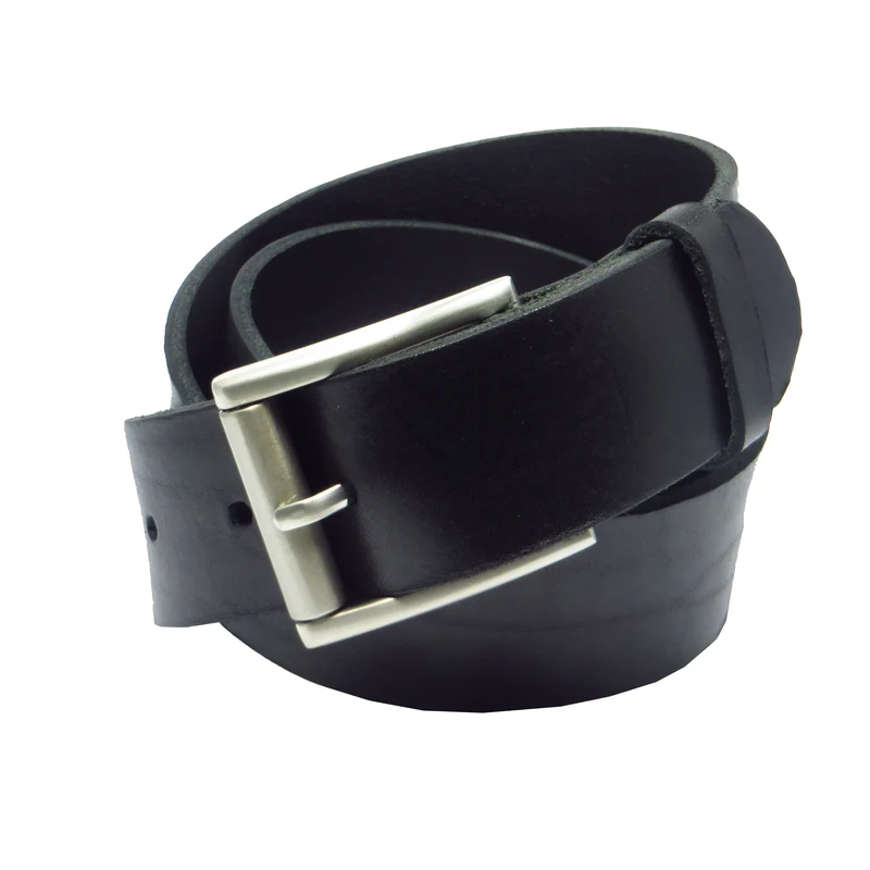 Ledergürtel 4 cm breit schwarz Rindsleder