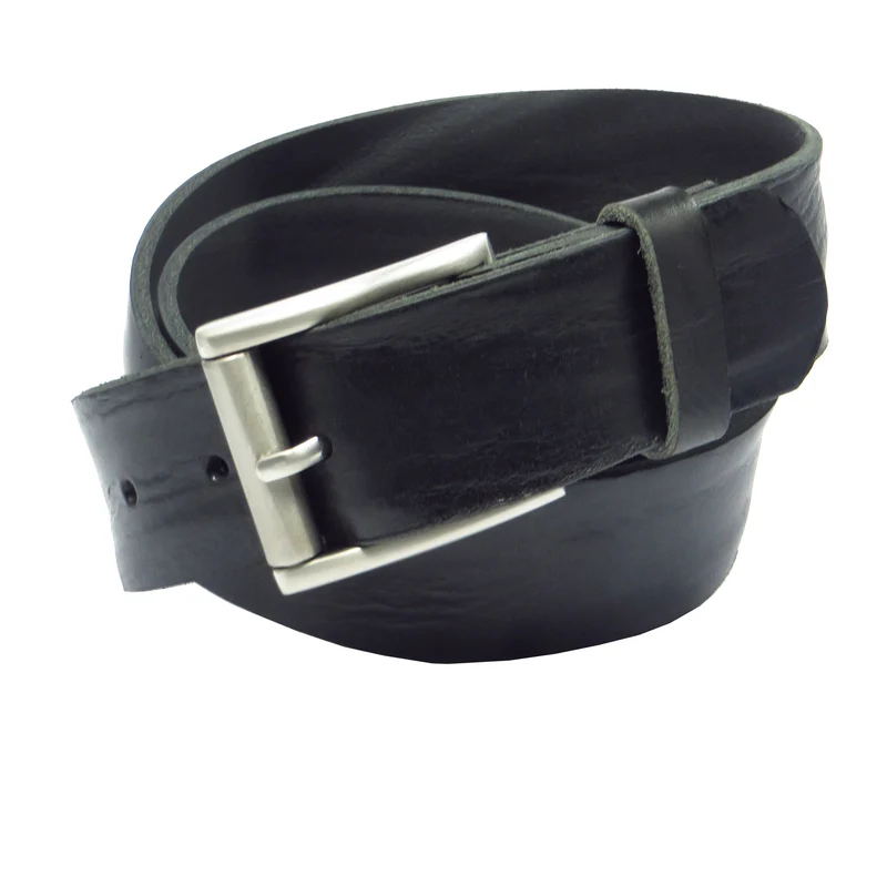 Ledergürtel 4 cm breit schwarz Rindsleder