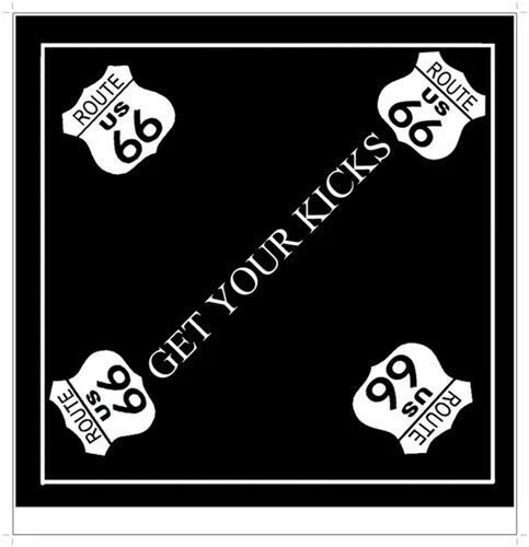 Bandana Halstuch Kopftuch Nikkituch Biker, Motorrad, Get Your Kicks Route 66