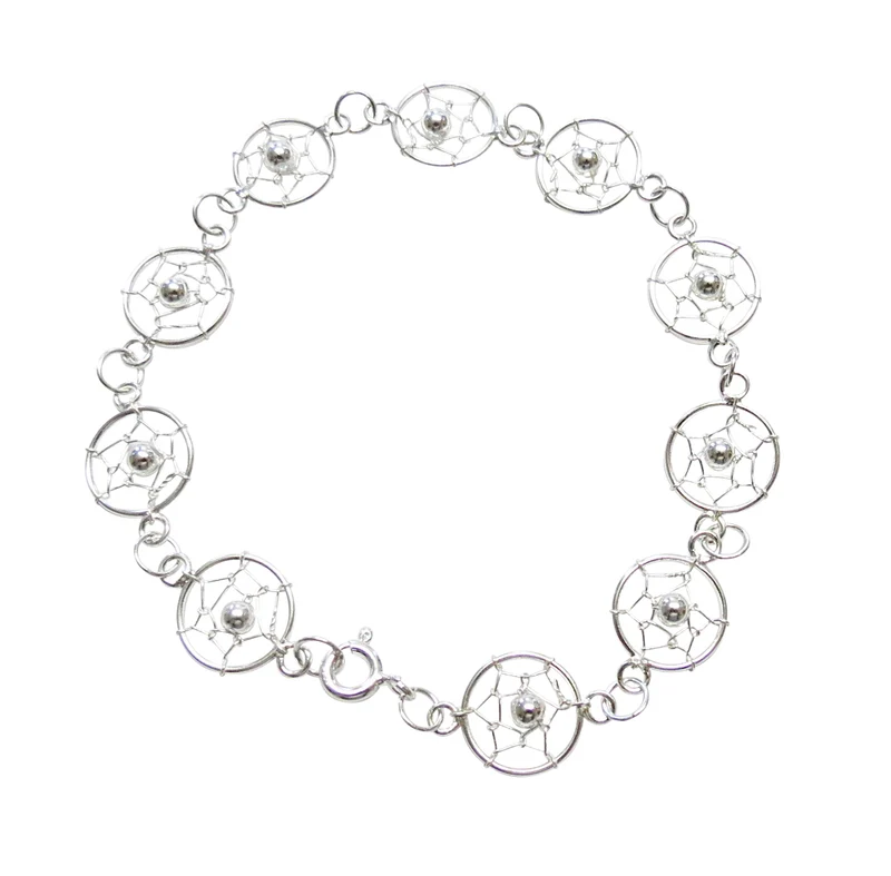 Armband Indianerschmuck 925er Sterling Silber 10 Traumfänger