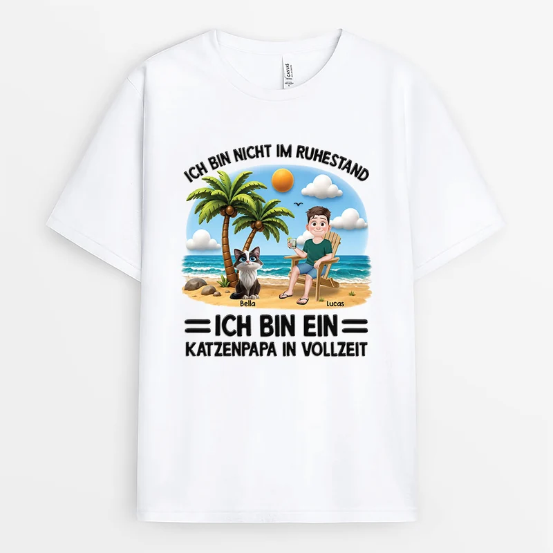 [3D-Optik] Nicht Im Ruhestand Eine Katzenmama In Vollzeit - Personalisierte Geschenke Katze | T Shirt