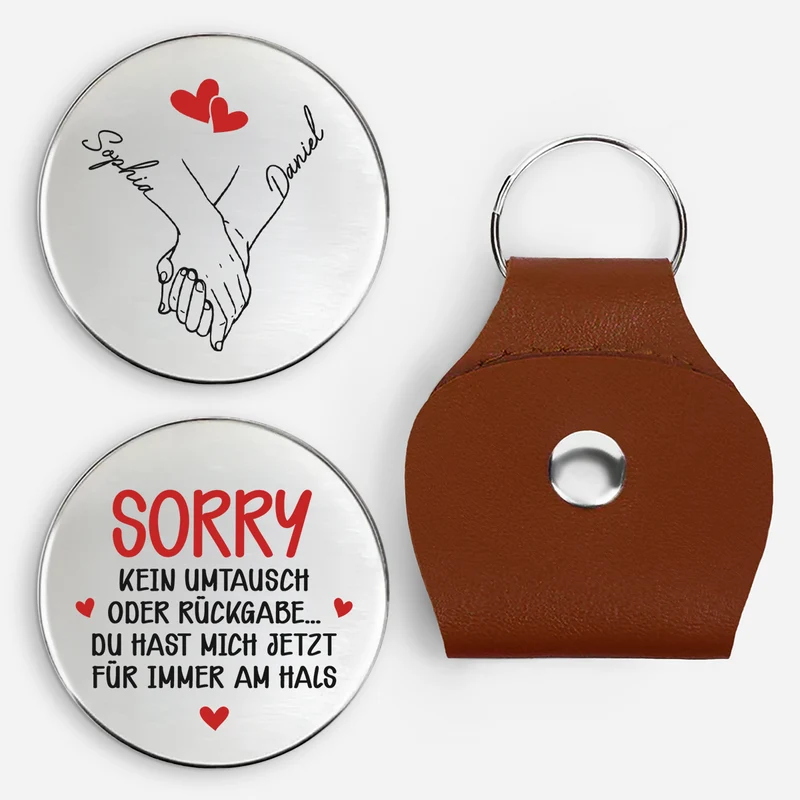 Du Hast Mich Jetzt Für Immer Am Hals - Personalisierte Geschenke Paar | Pocket Hug Schlüsselanhänger