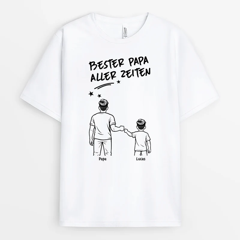 Bester Papa Aller Zeiten - Personalisiertes Geschenk | Papa Shirt Faust Basic
