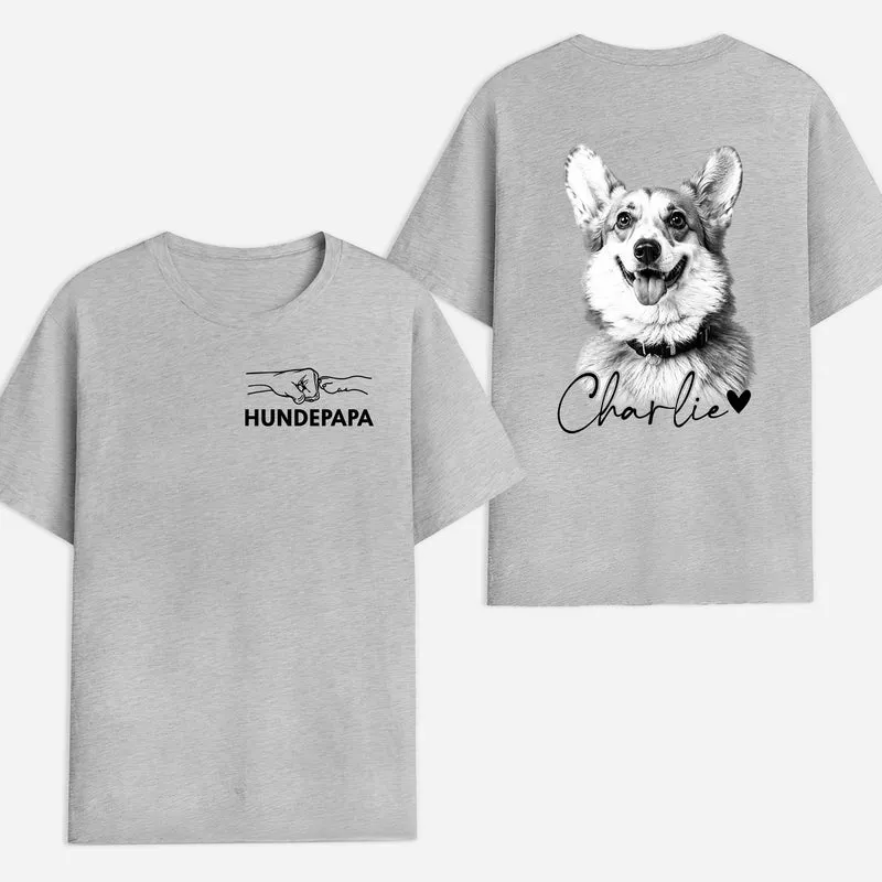 Hundepapa Katzenmama - Personalisierte Geschenke Foto | T Shirt Bedrucken Beidseitig