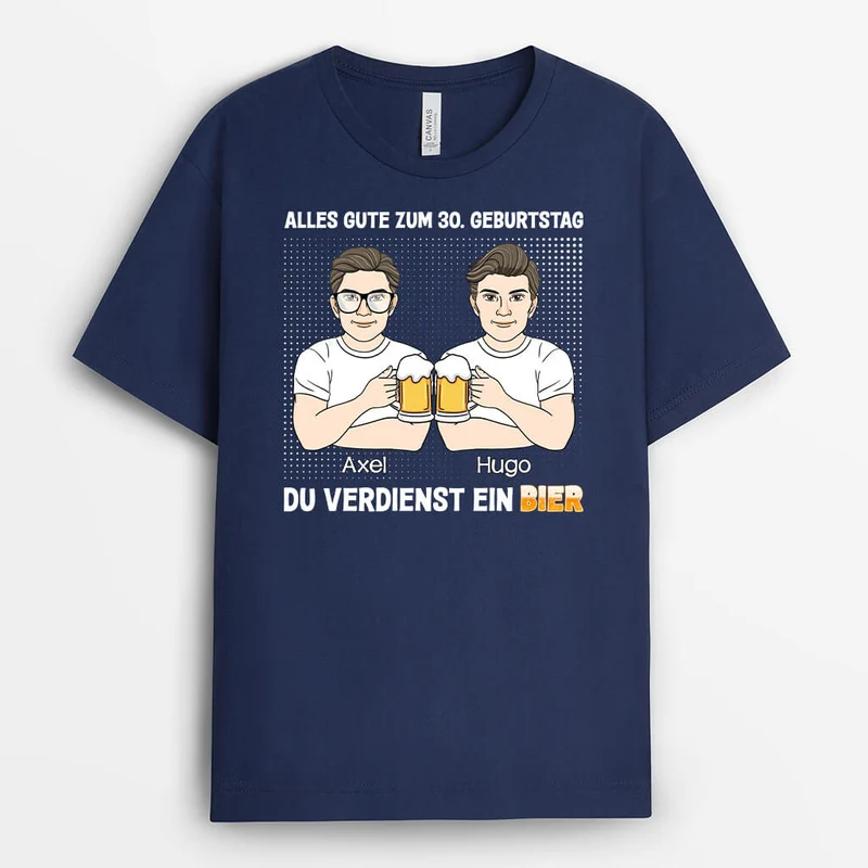 Personalisiertes Du Verdienst Ein Kühles Bier 50 Geburtstag T-shirt