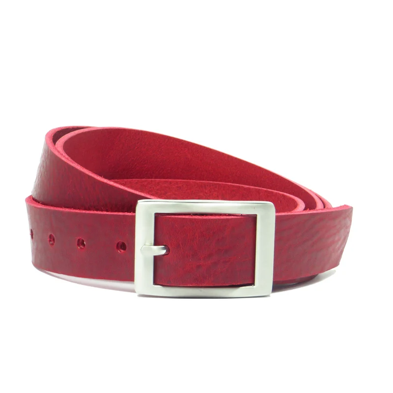 Ledergürtel 3 cm breit rot Rindsleder