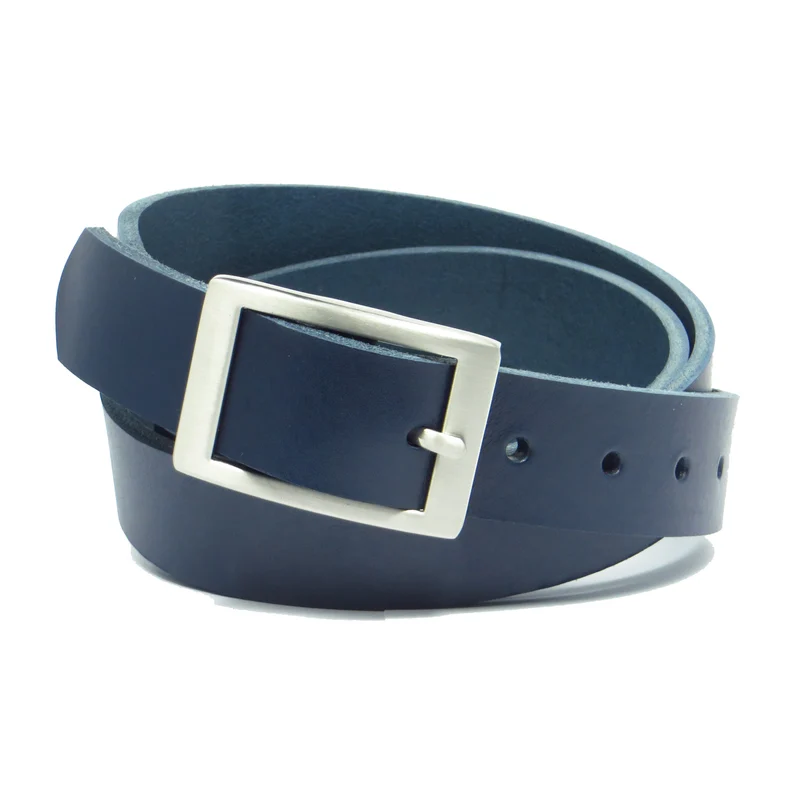 Ledergürtel 3 cm breit dunkelblau Rindsleder